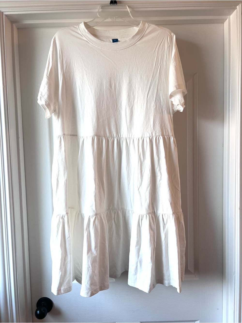 Old Navy White Tiered T Shirt Mini Dress XL